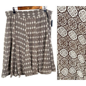 Attention Kmart Skirt Sz XL Brown White Print Chiffon Y2K Boho Forest Fairy NEW